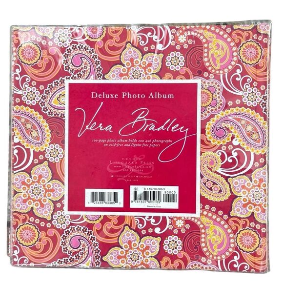 Vera Bradley Colorful Pink Paisley Print Bow Detail Deluxe Photo Album. NEW. - Picture 6 of 8